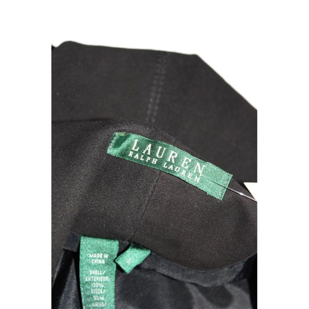 Lauren Ralph Lauren Women's Hook Closure Suede Flare Mini Skirt Black Size 6 - Picture 5 of 7